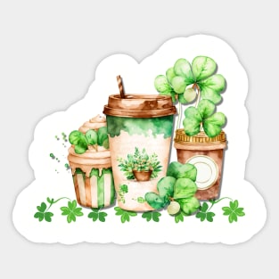 Shamrocks and Irish coffee Sticker